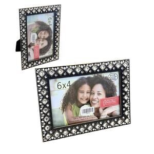 NEW Rhinestone & Bronze Metal PICTURE FRAME 4x6 Vertical or Horizontal Western